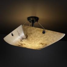 Justice Design Group FAL-9654-35-MBLK-F5-LED-6000 - 36" Semi-Flush Bowl w/ Concentric Squares Finials
