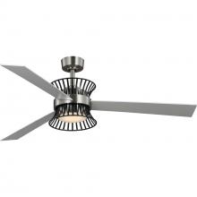  P250110-009-30 - Bisbee Collection 55-in Three-Blade Brushed Nickel Global Ceiling Fan with Matte Black Accent
