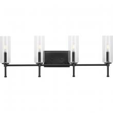  P300359-31M - Elara Collection Four-Light New Traditional Matte Black Clear Glass Bath Vanity Light