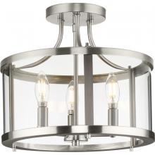  P350231-009 - Gilliam Collection 13 in. Three-Light Brushed Nickel New Traditional Semi-Flush Mount