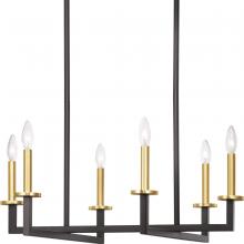  P400113-143 - Blakely Collection Six-Light Graphite Modern Chandelier Light