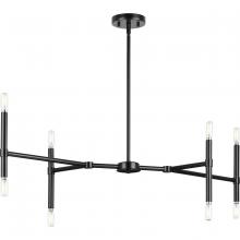  P400338-31M - Arya Collection Eight-Light Matte Black Luxe Linear Chandelier