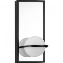  P710105-031-30 - Pearl LED Collection  Mid-Century Modern Matte Black Etched Opal Glass Wall Bracket