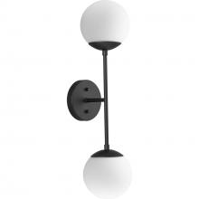 P710130-31M - Haas Collection Two-Light Matte Black Mid-Century Modern Wall Bracket