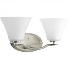  P2005-09 - Bravo Collection Two-Light Brushed Nickel Etched Glass Modern Bath Vanity Light