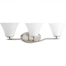  P2006-09 - Bravo Collection Three-Light Brushed Nickel Etched Glass Modern Bath Vanity Light