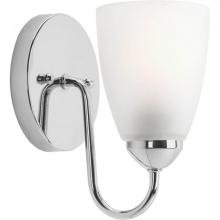  P2706-15 - Gather Collection One-Light Polished Chrome Etched Glass Traditional Bath Vanity Light
