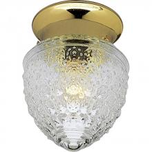  P3750-10 - One-Light Glass Globe 5-1/2" Close-to-Ceiling