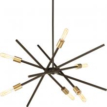  P400108-020 - Astra Collection Six-Light Antique Bronze Mid-Century Modern Chandelier Light