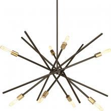  P400109-020 - Astra Collection Eight-Light Antique Bronze Mid-Century Modern Chandelier Light