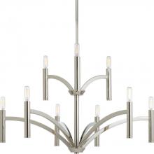  P4719-104 - Draper Collection Nine-Light Polished Nickel Luxe Chandelier Light