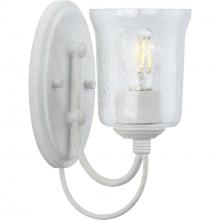  P300253-151 - Bowman Collection One-Light Cottage White Clear Chiseled Glass Coastal Bath Vanity Light