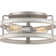  P350169-141 - Gulliver Collection Two-Light Galvanized and Antique Whitewashed Farmhouse Style Flush Mount Ceiling