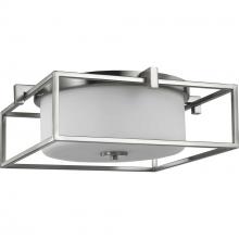  P350171-009 - Chadwick Collection Two-Light Brushed Nickel 15-3/8" Flush Mount