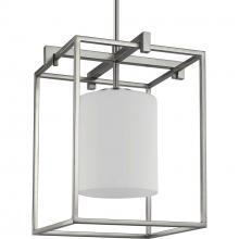 P500274-009 - Chadwick Collection One-Light Brushed Nickel Etched Opal Glass Modern Pendant Light