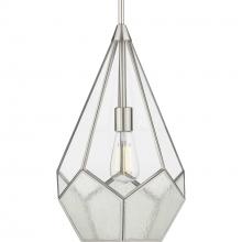  P5319-09 - Cinq Collection One-Light Brushed Nickel Clear Glass Global Pendant Light
