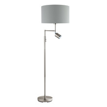 Eglo 201828A - 2 LT Floor Lamp w/ Matte Nickel Finish & Grey & Silver Shade