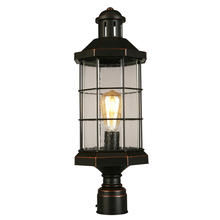  202874A - 1x60W Outdoor Post Light w/ Oil Rubbed Bronze Finish and Clear Seeded Glass