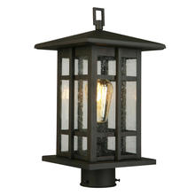  202889A - 1x60W Outdoor Post Light w Matte Bronze Finish & Clear Seeded Glass