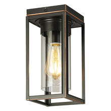 Eglo 203666A - 1 LT Outdoor Flush Mount w/ Oil Rubbed Bronze Finish & Clear Glass Shade