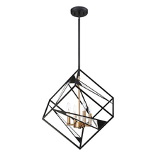  204586A - Corrietes - Pendant With Matte Black Finish and gold accents and clear Glass 4-60W