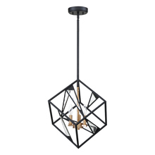  204587A - Corrietes - 3x60W Pendant With Matte Black Finish and gold accents and clear Glass