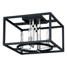  204602A - 4x60W open frame square ceiling light With a matte black and chrome finish