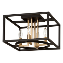  204604A - 4x60W open frame ceiling light With a matte black and gold finish