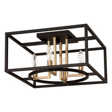  204606A - 4x60W open frame ceiling light With a matte black and gold finish