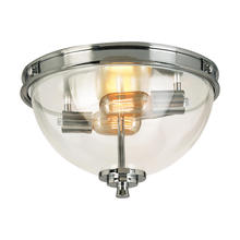  204703A - 3 LT Ceiling Light with a Chrome Finish and Clear Glass Shade 60W A19 Bulbs
