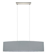  31617A - 2x60W Pendant w/ Satin Nickel Finish & Grey & Silver Shade