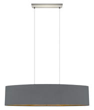  31619A - 2x60W Pendant w/ Satin Nickel Finish & Cappucino & Gold Shade