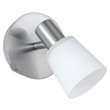  89942A - 1x60W Wall Light w/ Matte Nickel Finish & White Glass