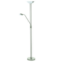 Eglo 93874A - 2 LT Integreated LED Floor Lamp w/ Matte Nickel Finish & Adjustable Reading Lamp