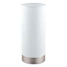 Eglo 95118A - 1 LT Table Lamp w/ Matte Nickel Finish & White Fabric Shade