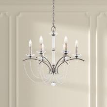  BC7106N-44O - Priscilla 6 Light 120V Chandelier in Heirloom Silver with Clear Optic Crystal