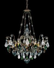  3587-48CL - Renaissance Rock Crystal 8 Light 120V Pendant in Antique Silver with Clear Crystal and Rock Crysta