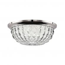  S5212-702O - Genoa 12in LED 3000K/3500K/4000K 120V-277V Flush Mount in Polished Chrome with Clear Optic Crystal
