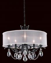  VA8305N-51H2 - Vesca 5 Light 120V Chandelier in Black with Clear Heritage Handcut Crystal and Gold Shade