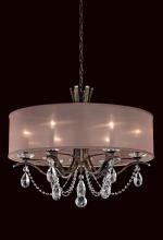  VA8306N-51H2 - Vesca 6 Light 120V Chandelier in Black with Clear Heritage Handcut Crystal and Gold Shade