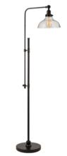  86257 - 1 Light Metal Base Floor Lamp w/ Adjustable Base in Flat Black