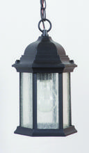  Z291-TB-CS - Hex Style Cast 1 Light Outdoor Pendant in Textured Black (Clear Seeded Glass)