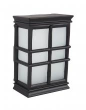  CH1505-FB-WG - Hand-Carved Window Pane Chime in Flat Black w/ White Glass