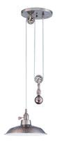  P400-TS - 1 Light Pulley Pendant in Tarnished Silver