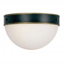  CAP-8503-MK-TG - Brian Patrick Flynn for Crystorama Capsule 2 Light Matte Black + Textured Gold Outdoor Flush Mount