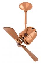  BD-BRCP-WD - Bianca Direcional ceiling fan in Brushed Copper finish with solid sustainable mahogany wood blades