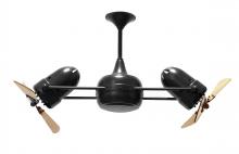  DD-BK-WD - Duplo Dinamico 360” rotational dual head ceiling fan in Matte Black finish with solid sustainabl