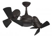  DG-TB-WDBK - Dagny 360° double-headed rotational ceiling fan in Textured Bronze finish with solid matte black