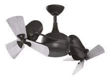  DG-TB-WDBW - Dagny 360° double-headed rotational ceiling fan in Textured Bronze finish with solid barn wood bl