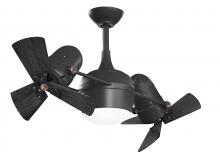  DGLK-BK-WDBK - Dagny 360° double-headed rotational ceiling fan with light kit in Matte Black finish with solid m